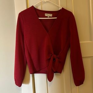 Madewell Red Wrap Top